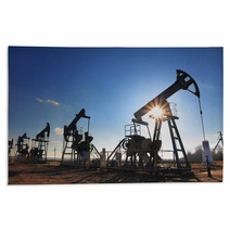 Working Oil Pumps Silhouette Rugs 40660586