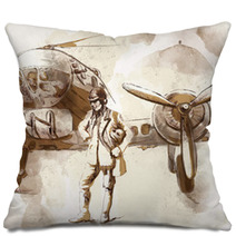 World Between 1905-1949 - Pilot (drawing Into Vector) Pillows 52619515
