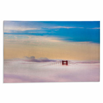 World Famous Golden Gate Bridge In Thich Fog After Sunrise Rugs 54161605