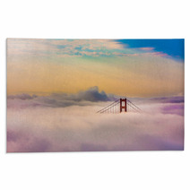 World Famous Golden Gate Bridge In Thich Fog After Sunrise Rugs 54161606