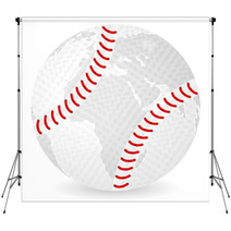 World Map Baseball Ball Backdrops 20536026