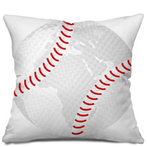 World Map Baseball Ball Pillows 20536026