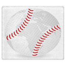 World Map Baseball Ball Rugs 20536026