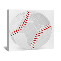 World Map Baseball Ball Wall Art 20536026