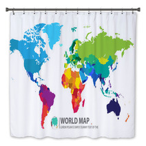 World Map Bath Decor 74491770