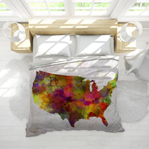 World Map In Watercolor Bedding 91618200