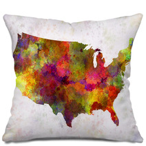 World Map In Watercolor Pillows 91618200