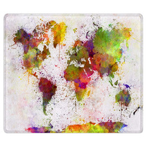 World Map In Watercolor Rugs 86056621