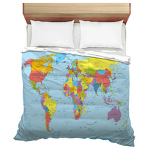 World Map With Countries And City Names Bedding 79438166