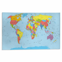 World Map With Countries And City Names Rugs 79438166