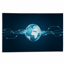 World  Technology Internet Connection Background Rugs 69246934