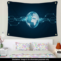 World  Technology Internet Connection Background Wall Art 69246934