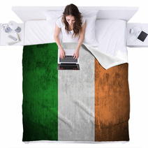 Worn Out Textured Irish Flag Blankets 9050052