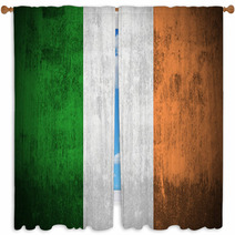 Worn Out Textured Irish Flag Window Curtains 9050052