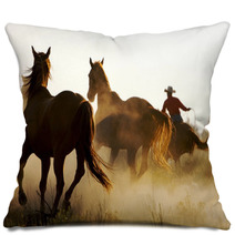Wrangler Herding Wild Horses Pillows 2425780