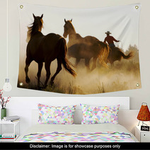 Wrangler Herding Wild Horses Wall Art 2425780