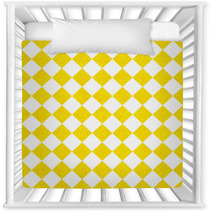Yellow And White Diagonal Checkers On Textured Fabric Background Nursery Decor 60577446
