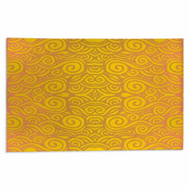Yellow Background Tile - Seamless Spiral Design Rugs 71546762