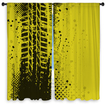 Yellow Background Window Curtains 36307907