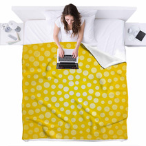 Yellow Background With Small Polka Dots Blankets 65467378