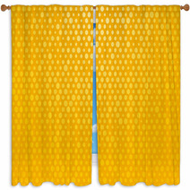 Yellow Background With Small Polka Dots Window Curtains 68840007