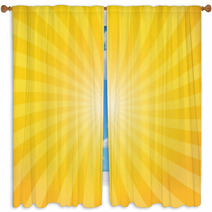 Yellow Color Burst Background Window Curtains 71740845