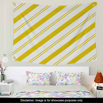 Yellow Diagonal Striped Textured Fabric Background Wall Art 61303020