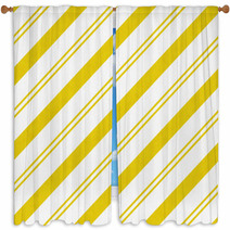 Yellow Diagonal Striped Textured Fabric Background Window Curtains 61303020