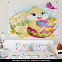 Yellow Easter Rabbit Wall Art 21390060