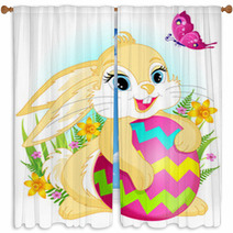 Yellow Easter Rabbit Window Curtains 21390060
