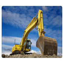 Yellow Excavator Rugs 41407882
