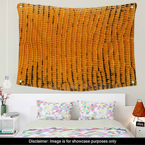 Yellow Lizard Skin, Abstrat Leather Texture For Background. Wall Art 98455870