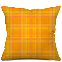 Yellow Orange Plaid Pillows 67599165