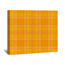 Yellow Orange Plaid Wall Art 67599165