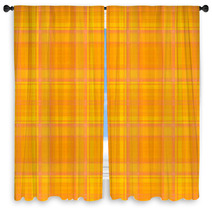 Yellow Orange Plaid Window Curtains 67599165