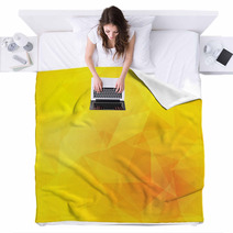 Yellow Polygon Geometric Abstract Background Blankets 68626808