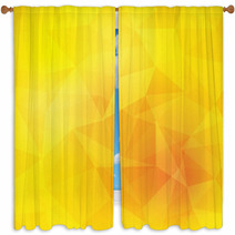 Yellow Polygon Geometric Abstract Background Window Curtains 68626808