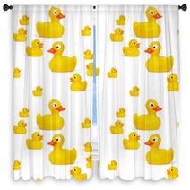  Yellow Rubber Duck Baby Toy Window Curtains 101047822