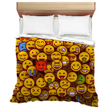 Yellow Smiles Background Emoji Texture Bedding 142744025