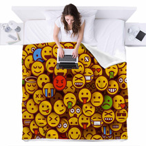Yellow Smiles Background Emoji Texture Blankets 142744025