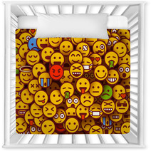 Yellow Smiles Background Emoji Texture Nursery Decor 142744025