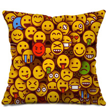Yellow Smiles Background Emoji Texture Pillows 142744025