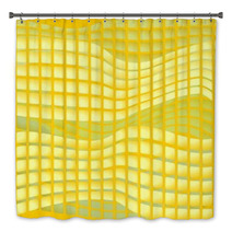 Yellow Tile With Abstract Mosaic Pattern Bath Decor 71546741
