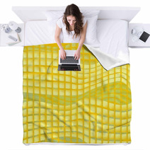 Yellow Tile With Abstract Mosaic Pattern Blankets 71546741