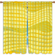 Yellow Tile With Abstract Mosaic Pattern Window Curtains 71546741