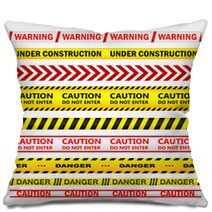 Yellow Warning Tapes With Texts Pillows 69557202