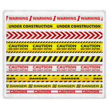 Yellow Warning Tapes With Texts Rugs 69557202