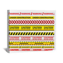 Yellow Warning Tapes With Texts Wall Art 69557202