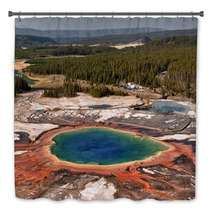 Yellowstone Grand Prismatic Spring Aerial View Bath Decor 60875350