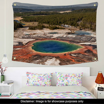 Yellowstone Grand Prismatic Spring Aerial View Wall Art 60875350